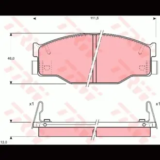 Колодки гальмівні, комплект TRW GDB935