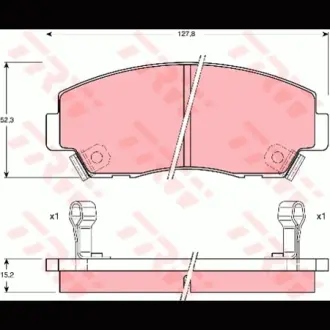 Колодки гальмівні, комплект TRW GDB977