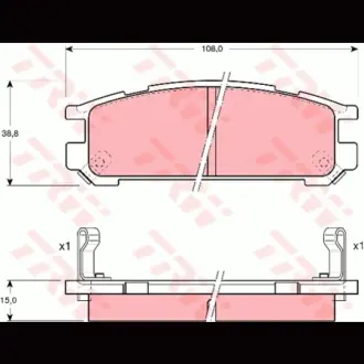 Колодки гальмівні, комплект TRW GDB990