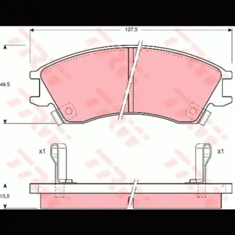 Колодки гальмівні, комплект TRW GDB992