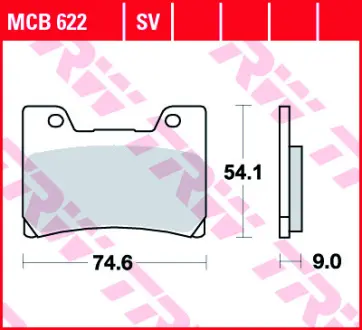 Колодки гальмівні, комплект TRW MCB622