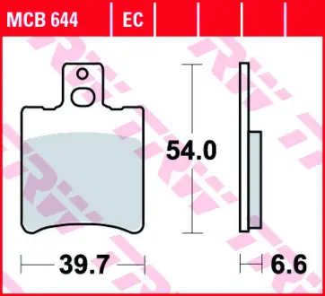 Колодки гальмівні, комплект TRW MCB644EC