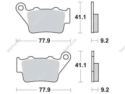 Колодки тормозные, комплект TRW MCB672RSI (фото 1)