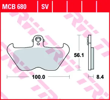 Колодки тормозные, комплект TRW MCB680SV