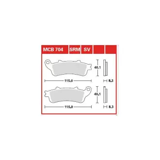 Колодки тормозные, комплект TRW MCB704SRM