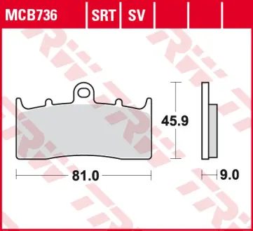 Колодки гальмівні, комплект TRW MCB736