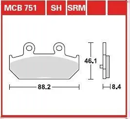 Колодки гальмівні, комплект TRW MCB751SRM