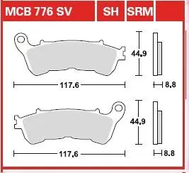 Колодки тормозные, комплект TRW MCB776SH