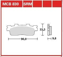 Колодки гальмівні, комплект TRW MCB830SRM