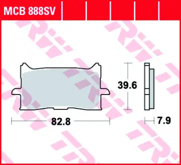 Колодки гальмівні, комплект TRW MCB888SV