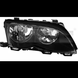 Фара Прав (H7/H7, електричн, з мотором, колір відбивача: чорн) BMW 3 E46 12.97-12.07 TYC 200321012