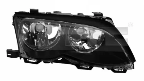 Фара Лів (H7/H7, електричн, з мотором, колір відбивача: чорн) BMW 3 E46 06.01-12.07 TYC 200322012