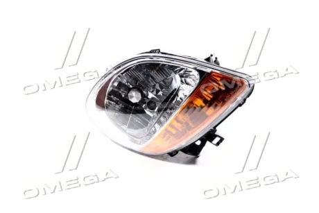 Фара правая Renault Kangoo, Nissan Kubistar (03-) H4 хром/желт. TYC 20A361A52B