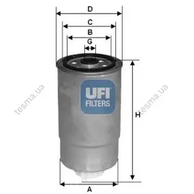 Фильтр топливный UFI FILTERS 2402300 (фото 1)