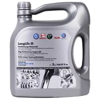 Масло моторное, Longlife III Motor Oil, SAE 5W-30, 5L VAG G052195M4