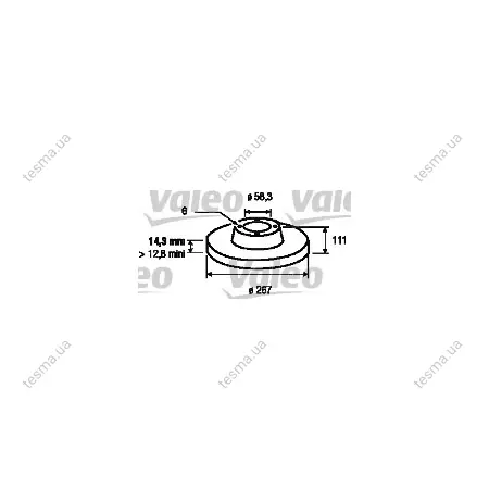 Тормозной диск VALEO 186170 (фото 1)