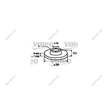Тормозной диск VALEO 186231 (фото 1)