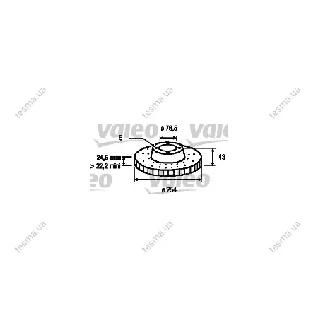 Тормозной диск VALEO 186278 (фото 1)