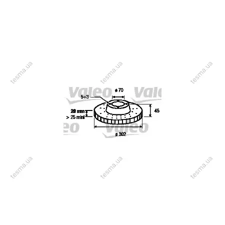 Тормозной диск VALEO 186880 (фото 1)