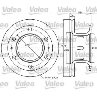 Тормозной диск VALEO 187006
