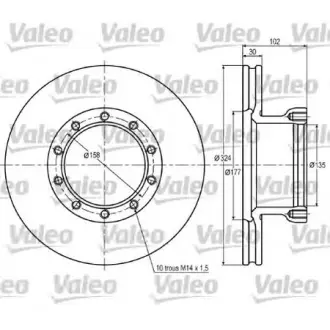 Тормозной диск VALEO 187014