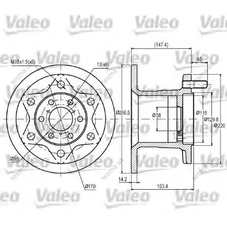 тормозной диск VALEO 187028 - фото 1