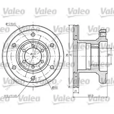 Тормозной диск VALEO 187032 (фото 1)