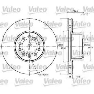 Тормозной диск VALEO 187043