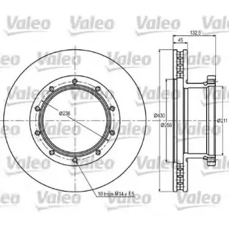 Тормозной диск VALEO 187051
