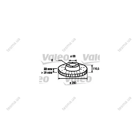 Тормозной диск VALEO 187058 (фото 1)