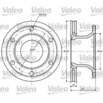 Тормозной диск VALEO 187091