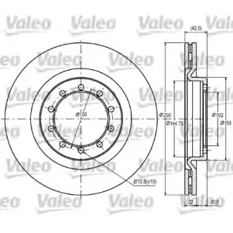 Тормозной диск VALEO 187097