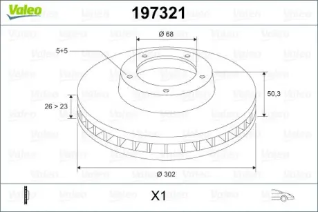 Тормозной диск VALEO 197321