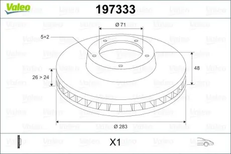 Тормозной диск VALEO 197333