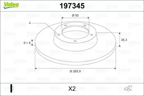 Тормозной диск VALEO 197345