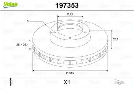 Тормозной диск VALEO 197353