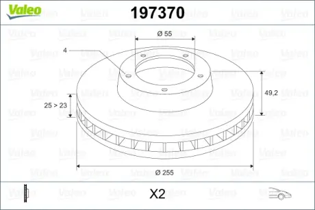 Тормозной диск VALEO 197370