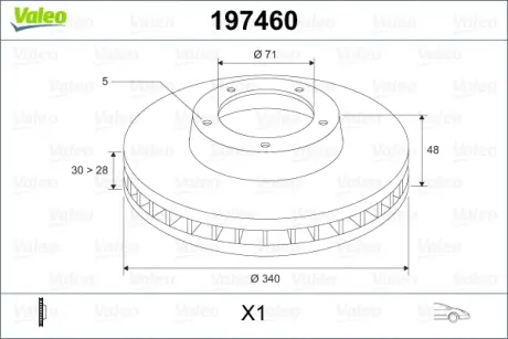 Тормозной диск VALEO 197460