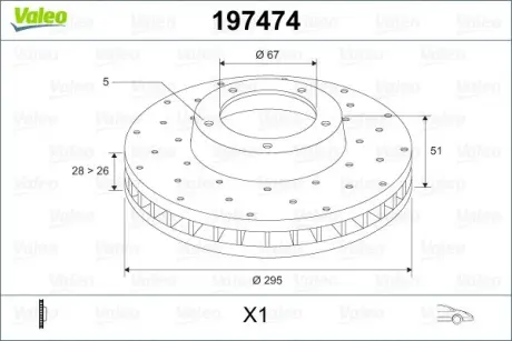 Тормозной диск VALEO 197474