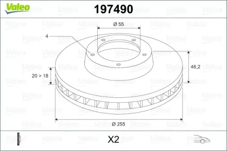 Тормозной диск VALEO 197490