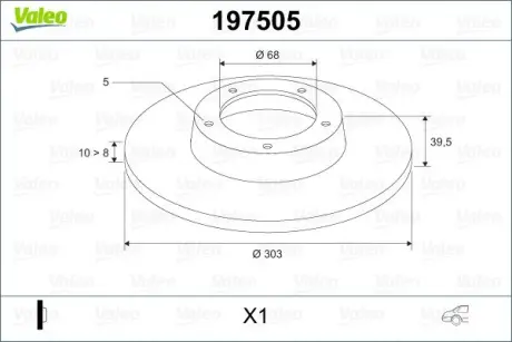 Тормозной диск VALEO 197505