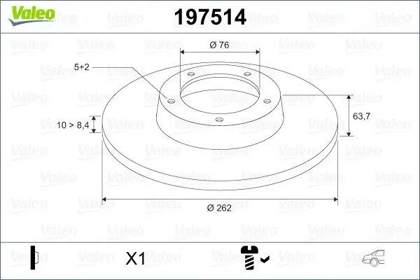Тормозной диск VALEO 197514 (фото 1)