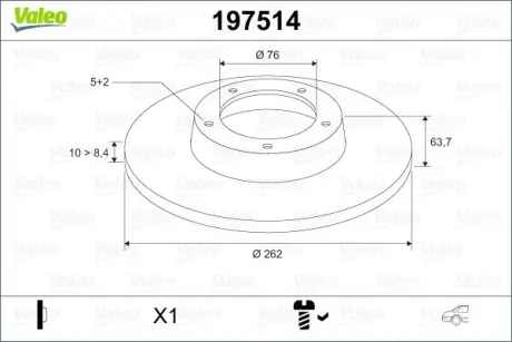 Тормозной диск VALEO 197514