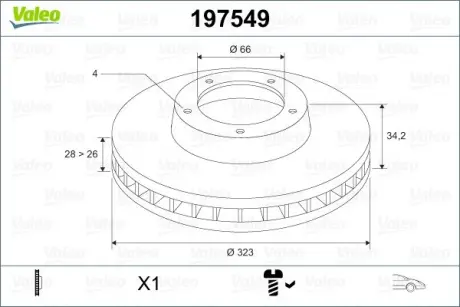 Тормозной диск VALEO 197549
