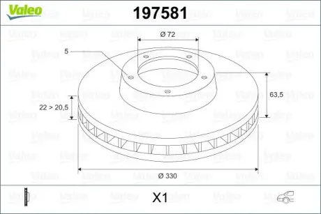 Тормозной диск VALEO 197581