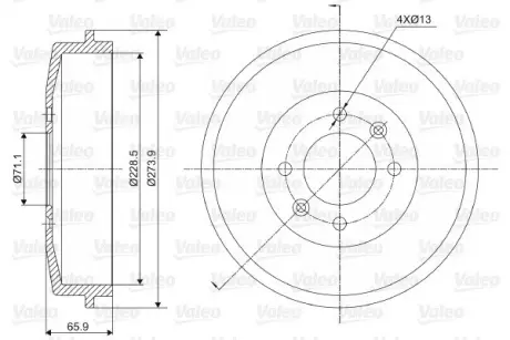 Тормозной барабан VALEO 237000