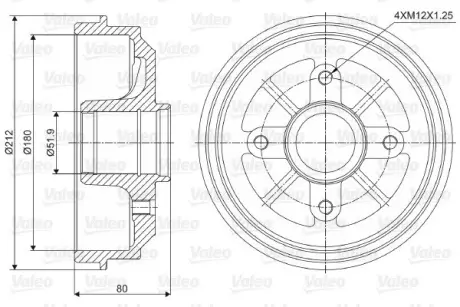 Тормозной барабан VALEO 237001