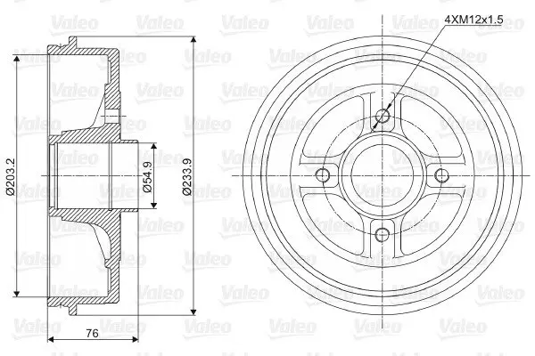 Тормозной барабан VALEO 237003 (фото 1)