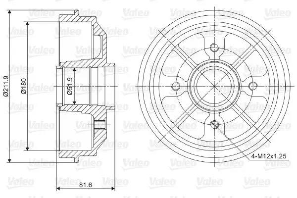 Тормозной барабан VALEO 237007 (фото 1)