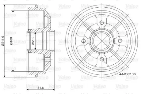 Тормозной барабан VALEO 237007